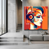 Painting by Numbers Abstract Art Woman with Headphones